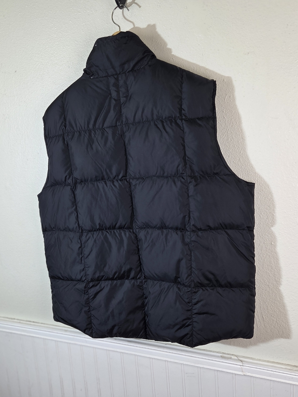 Lands End Mens XL Down Puffer Vest Black Full Snap Winter Lightweight Outdoor - Picture 4 of 11
